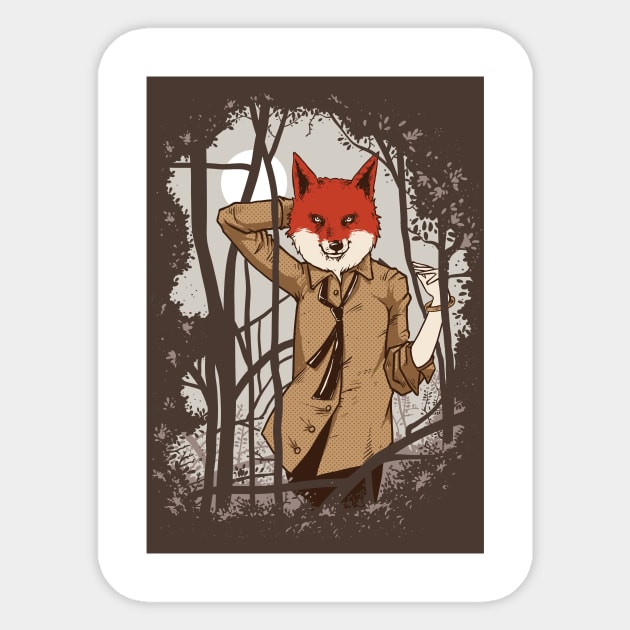 Fox Shirt - Animal Lover Gift - Fox Art - Animal in Suit Sticker by LeoProBoutique